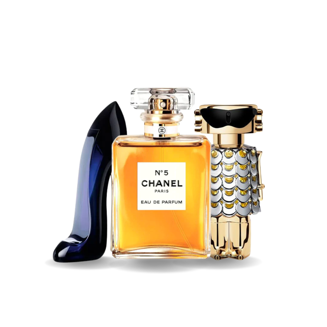 Set di 3 Profumi Good Girl, Nº5 e FAME 100ml
