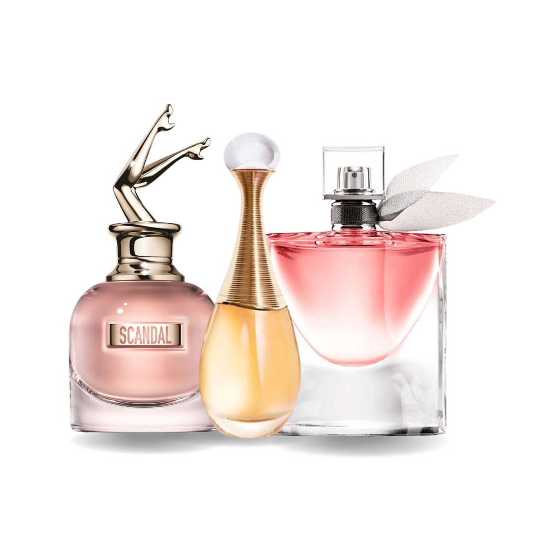 Set di 3 Profumi Scandal, J'adore e La vie est belle 100ml